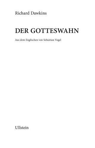 Richard Dawkins: Der Gotteswahn (German language, 2007, Ullstein Verlag)