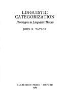 Taylor, John R.: Linguistic categorization (1989, Clarendon Press, Oxford University Press)