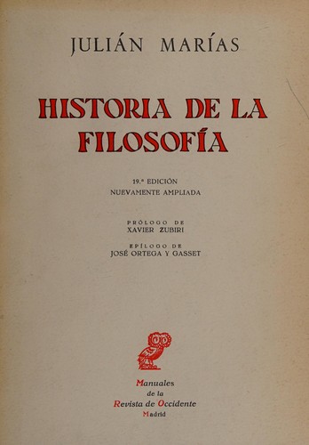 Julián Marías: Historia de la filosofía. (Spanish language, 1943, Revista de occidente)